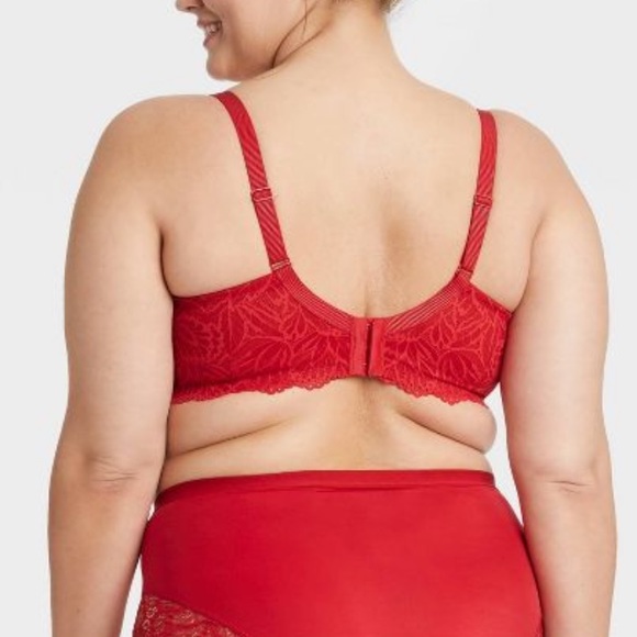 Auden Women's Bra 44C Smooth Lace Plunge Push-Up - Picture 2 of 5